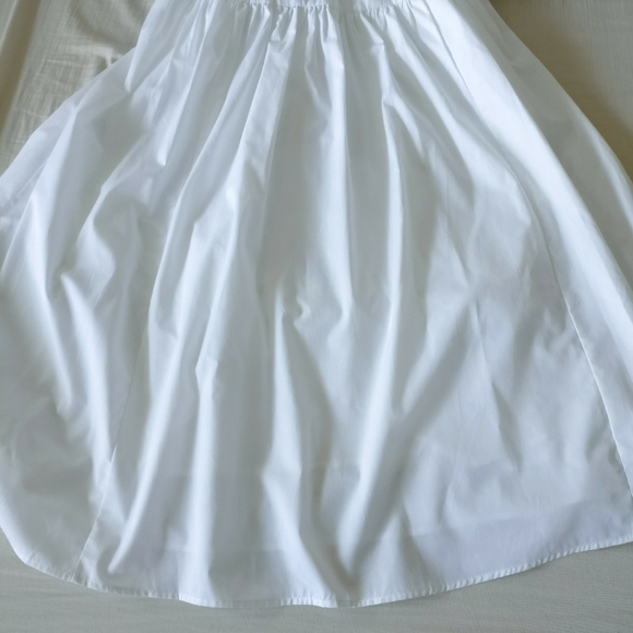 NWT Abercrombie & Fitch White Poplin Ruffle Strap Smocked Midi Dress Size XS - Picture 11 of 16